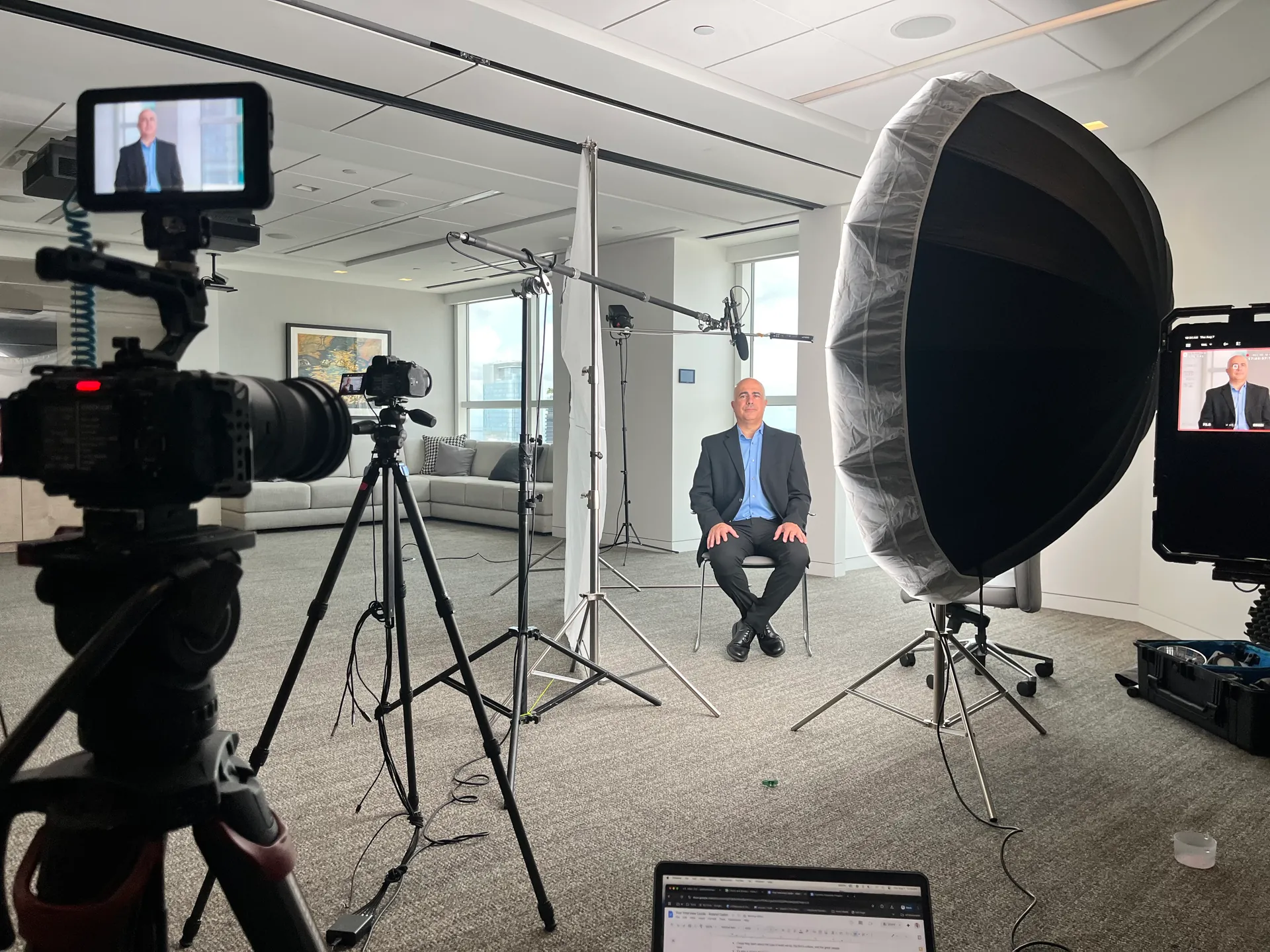 Corporate video production on location for a professional services firm in Miami